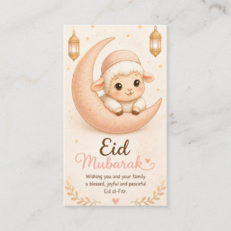 Süße Pastell-Eid-Mubarak-Lamm-Grußkarte Visitenkarte