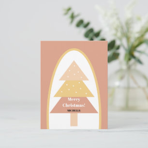 Süße Pastell-Erdtöne Weihnachtsbaum Postkarte