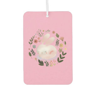 Süße Pastell-Frühlings-Hasen-Blumenkranz-Kinderzim Autolufterfrischer