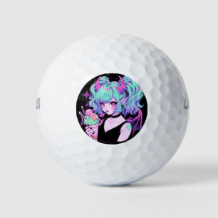 Süße Pastell-Goth-Little-Demon-Koakuma-Anime-Girl Golfball