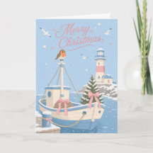 Süße Pastell-Hafen-Weihnachts-Szene