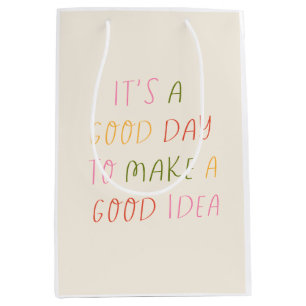 Süße Pastell-Hand-Lettering-Motivationszitat-Kunst Mittlere Geschenktüte