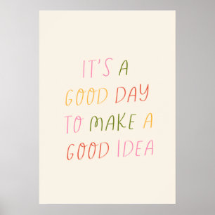 Süße Pastell-Hand-Lettering-Motivationszitat-Kunst Poster