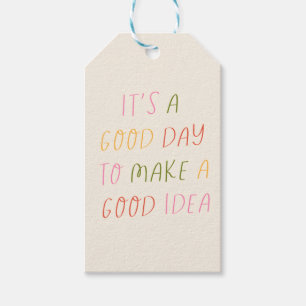 Süße Pastell-Handlettering-Motivationszitat-Kunst Geschenkanhänger