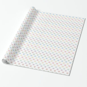 Süße Pastell-Katzen-Gesichter Rosa Blau Grün Gelb Geschenkpapier