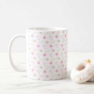 Süße Pastell-Katzen-Herzen-und-Sterne-Kaffeetasse Kaffeetasse