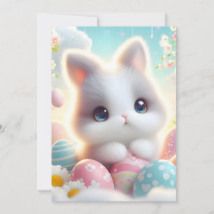 Süße Pastell Kawaii Kätzchen Ostereier Ankündigung