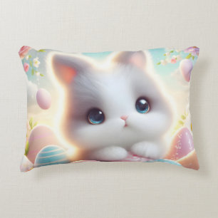 Süße Pastell Kawaii Kätzchen Ostereier Dekokissen