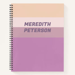 Süße Pastell-Lavendel-Lila-Streifen Personalisiert Notizbuch