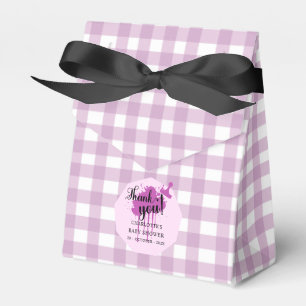 Süße Pastell-Lila-Gingham-Baby-Party Geschenkschachtel