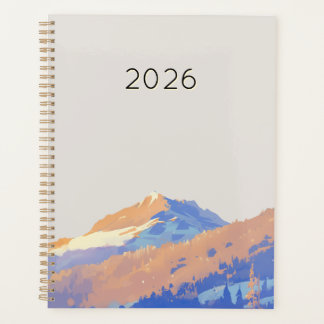 Süße Pastell-Lila Minimalistische Berge Planer