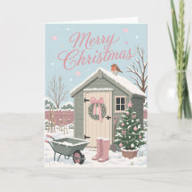 Süße Pastell-Parzellen-Weihnachts-Szene