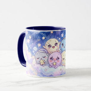 Süße Pastell-Planeten und Sterne Tasse