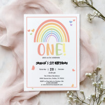 Süße Pastell-Regenbogen 1. Geburtstag