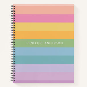 Süße Pastell-Regenbogen-Geometrie-Streifen Persona Notizbuch