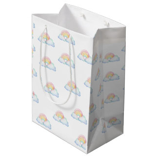 Süße Pastell-Regenbogen-Geschenktasche Mittlere Geschenktüte
