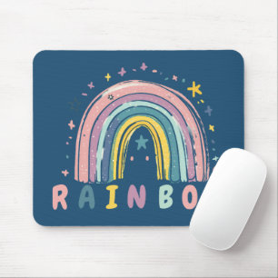 Süße Pastell-Regenbogen- und Sterne-Schreibtisch-M Mousepad