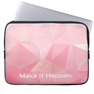 Süße Pastell-Rosa Laptop-Hülle mit Motivation Laptopschutzhülle