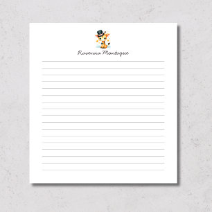 Süße Pastell-Safari-Giraffe Name-Nursery-Lined Notizblock