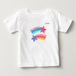 Süße Pastell-Sternschnuppen-Regenbogen-Illustratio Baby T-shirt
