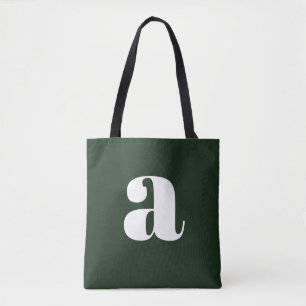 Süße Pastell Weiß Grüne Monogramm Retro-Lettern  Tasche
