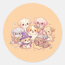 Süße Pastell-Welpen-Sticker-Sheet