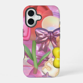 Süße Pastellfarben Blubbernde Sticker iPhone 16 Hülle