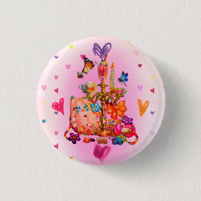 Süße Pastellfarben Button (Vorderseite)