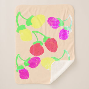 Süße Pastellfarbene Beeren Decke Sherpadecke
