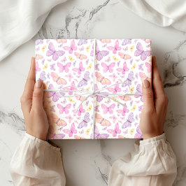 Süße pastellfarbene fliegende Schmetterlinge Geschenkpapier