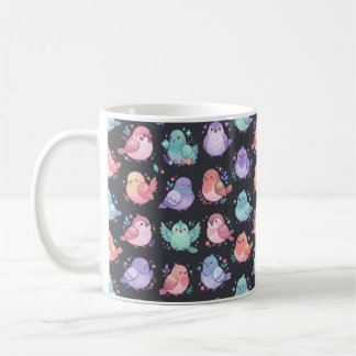 Süße Pastellvögel - Kawaii Singvögel und Babyvögel Kaffeetasse