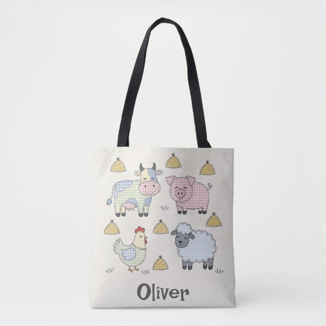 Süße Patchwork-Bauernhoftiere Tasche (Vorderseite)