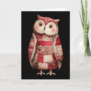 Süße Patchwork-Eule-Quilting-Liebhaber Valentinsta Karte