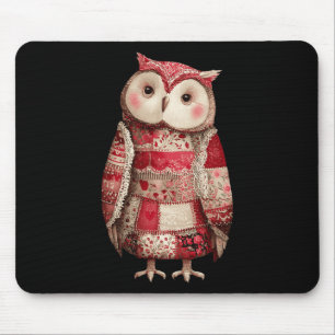 Süße Patchwork-Eule-Quilting-Liebhaber Valentinsta Mousepad