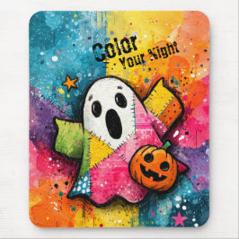 Süße Patchwork-Geist-Farbige Splatter-Kunst Mousepad