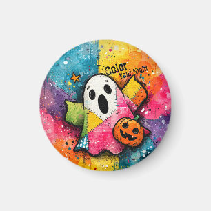 Süße Patchwork-Geister-Farbspritzer-Kunst Magnet