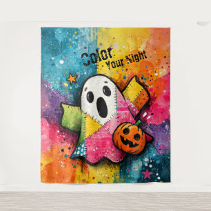 Süße Patchwork-Geister-Farbspritzer-Kunst Wandteppich