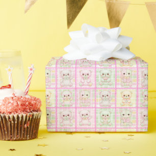 Süße Patchwork-Teddybär-Decke Nahtlos Geschenkpapier