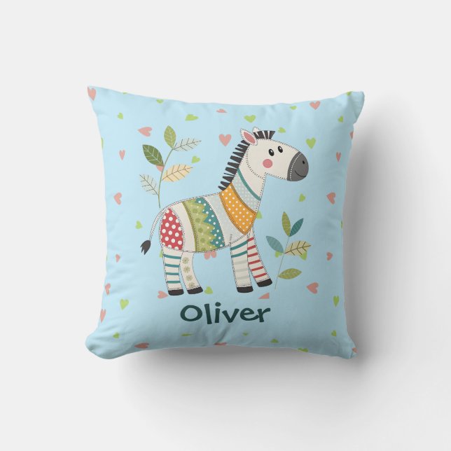 Süße Patchwork-Zebra Kissen (Vorderseite)