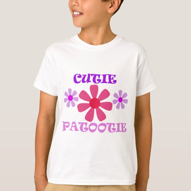 Süsse Patootie mit Blumen T-Shirt (Vorderseite)