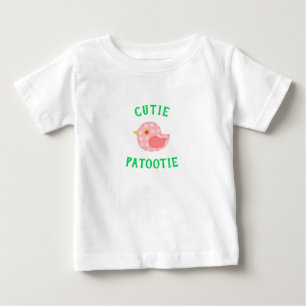 Süße Patootie Rosa Vögelchen Hübsche Mädchen T-Shi Baby T-shirt
