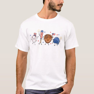 Süße patriotische Baseball-Freunde 4. Juli USA Ba T-Shirt