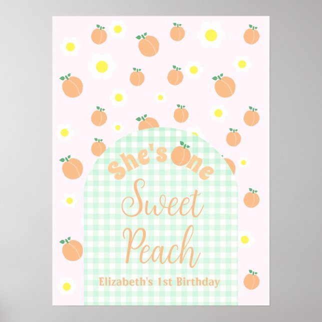 Süße Peach 1. Geburtstag Poster (Vorne)
