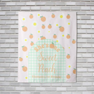 Süße Peach 1. Geburtstag Wandteppich