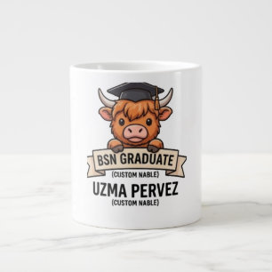 Süße Peekaboo Highland-Kuh BSN-Absolventin Benutze Jumbo-Tasse