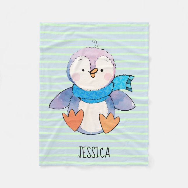 Süße Penguin-Name-Decke Fleecedecke (Vorderseite)