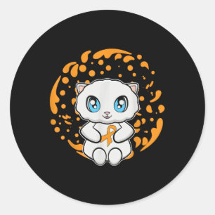 Süße Perserkatze Anime Kätzchen Leukämie-Bewusstse Runder Aufkleber