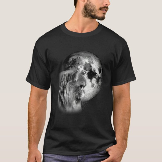 süße Perserkatze mit Mondkatze T-Shirt (Vorderseite)