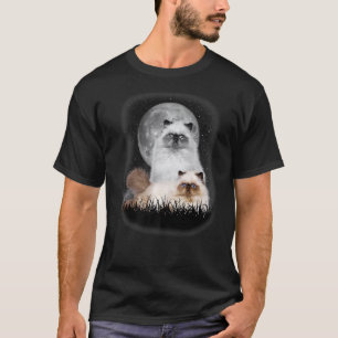 süße persische Katze mit Mond persische Katze Haus T-Shirt