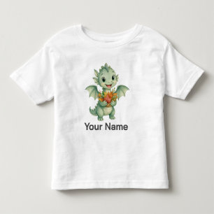 Süße personalisierte Baby-Drache Ahornblätter Kind Kleinkind T-shirt